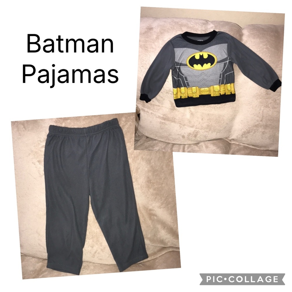 Batman Kids Pajamas - Gray black and yellow size 4T